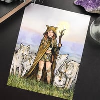 Image 1 of Wolf Pack Witch Watercolor Print