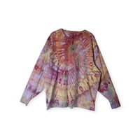 Image 1 of XL Unisex Adult Soft Long Sleeve Tee in Warm Spiral Ice Dye