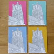 Image of Ely Cathedral Postcards Side View - 4 Colours