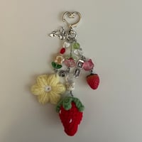 strawberry flower keychain 