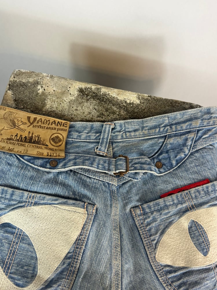 Image of Evisu Yamane Face Denim Shorts