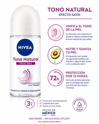 Image 2 of Nivea Tono Natural EFECTO SATIN Aclarador ROLL ON 50ml