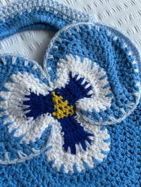 Image 2 of Crochet pansy mini tote bag