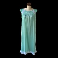 Image 1 of Mint Green Floral Lace Nightgown Large