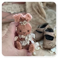 Image 2 of Custom Listing for N - Handmade artist bunny in vintage pink