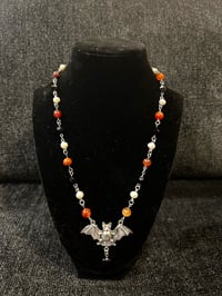 Image 2 of natural agate bat necklace