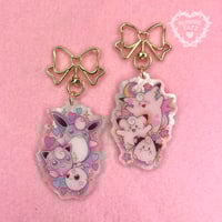 Image 1 of Pink Shell Clefairy & Jigglypuff Family Keyring