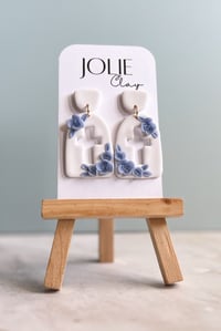 White Cross with Blue Floral