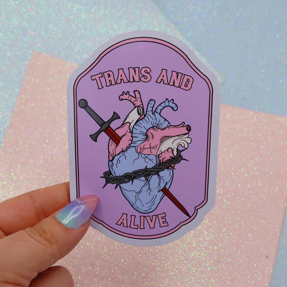Image of Trans And Alive Large Vinyl Sticker