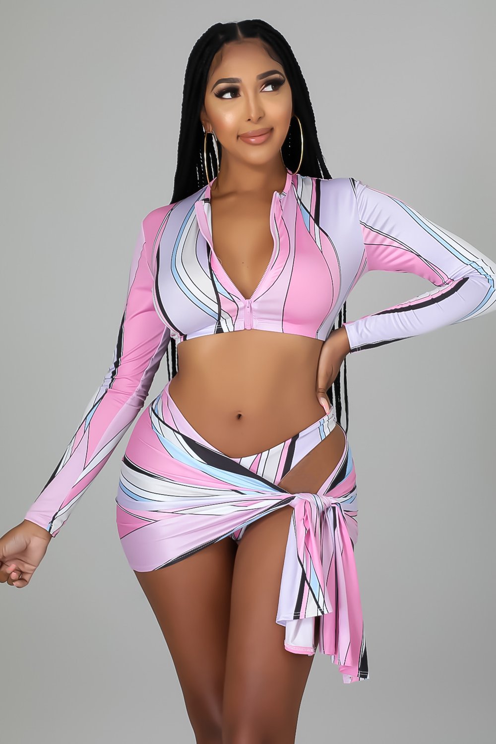 Image of 3 pc Island Wave Swimsuit