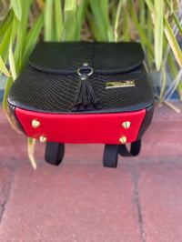 Image 1 of Red Bottom Mini Backpack - Black 
