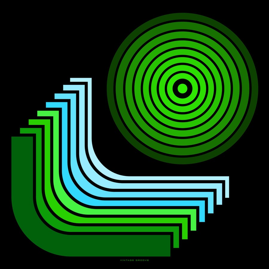 Image of 'SPIN' in green 40x40cm Matt 250gsm Art Print 