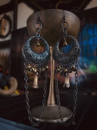 Image 2 of Bones and bells chandelier earrings 