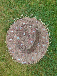 Image 7 of Dolly cowboy hat - recycled sari fabric gold silver