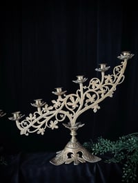 Image 2 of Grand et magnifique candélabre rampe d’autel à 6 feux! en laiton, fin XIXeme siècle