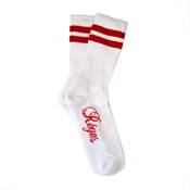 Image of REYES STRIPED SOCK // WHITE/RED