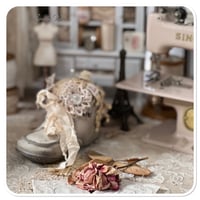 Image 1 of Handmade White Vintage Boot Pin Cushion 