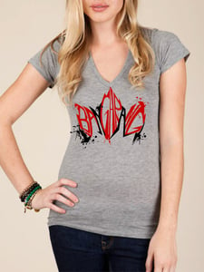 Image of Bangarang by Campbell Herman/Fan Series Womens V-neck-Heather Grey