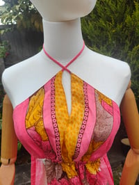 Image 5 of Havana Halter Dress- classic statement holiday piece- one size - PINK/CORAL