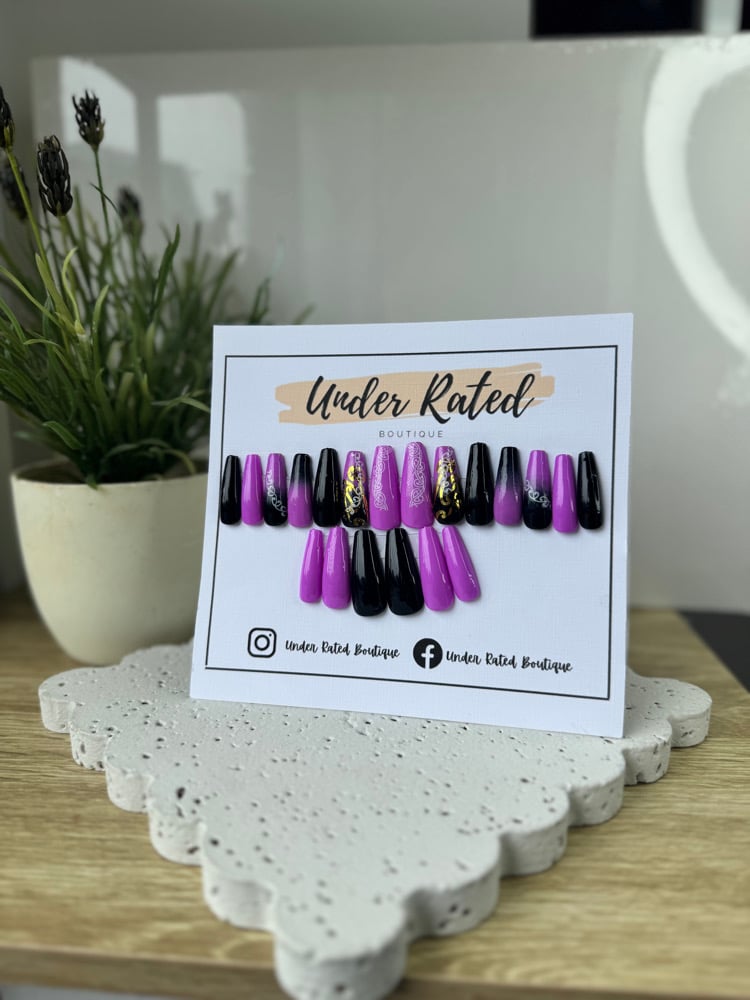 Image of Ready to ship purple & pink Maori Nails
