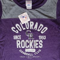 Image 3 of Campus Lifestyle Colorado Rockies T Shirt Womans Size Large Short Sleeve MLB