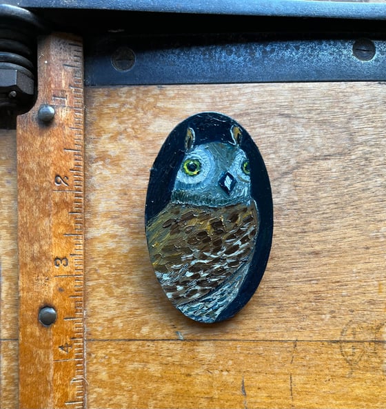 Image of long eared owl brooch 