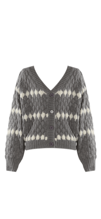 Cable Knit Striped Cardigan