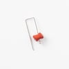 SINGLE EARRING silver 925 - coral, Earth and Sky 2023, #036-53