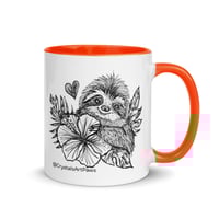 Image 12 of Tropical Flower Sloth Coffee Mug Line Art by CrystalsArtPaws