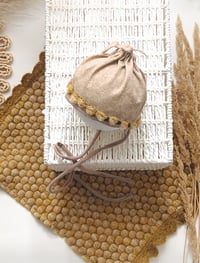 Image 4 of Newborn Photo Prop Set | Mini Rug | heart | bonnet for Photoshoot | mustard | beige