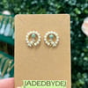 jaded pearly bow earrings