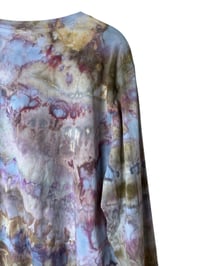Image 7 of L Unisex Adult Soft Long Sleeve Tee in Muted Watercolor Ice Dye