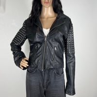 Image 3 of SW3  Bespoke Studded Black Genuine Leather Jacket