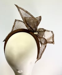 Image 4 of Taupe polka dot bow