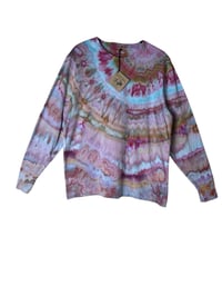 Image 2 of S Unisex Adult Soft Long Sleeve Tee in Muted Agate Ice Dye