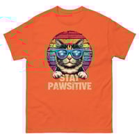 Image 6 of Stay Pawsitive Cat Shirt – Funny Retro Cat Graphic Unisex T-Shirt | Cute Positive Cat Lover Tee