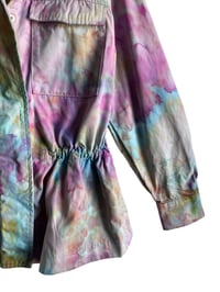 Image 9 of XS Cotton Twill Utility Jacket in Pastel Watercolor Ice Dye