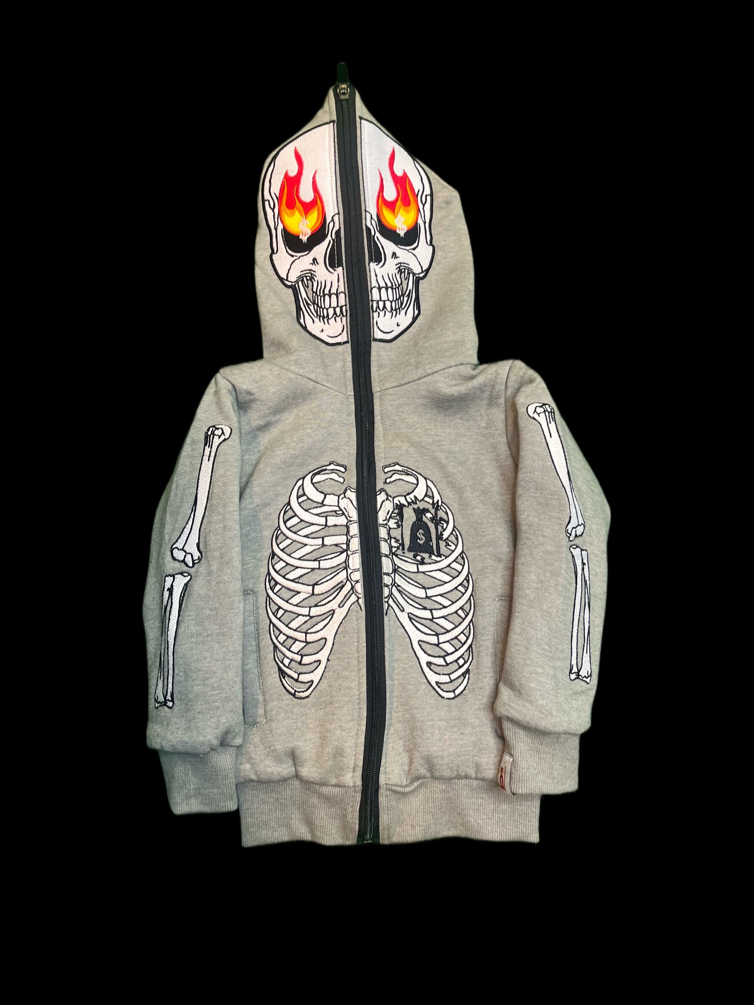 Image of Toddler Grey SkeleZip 