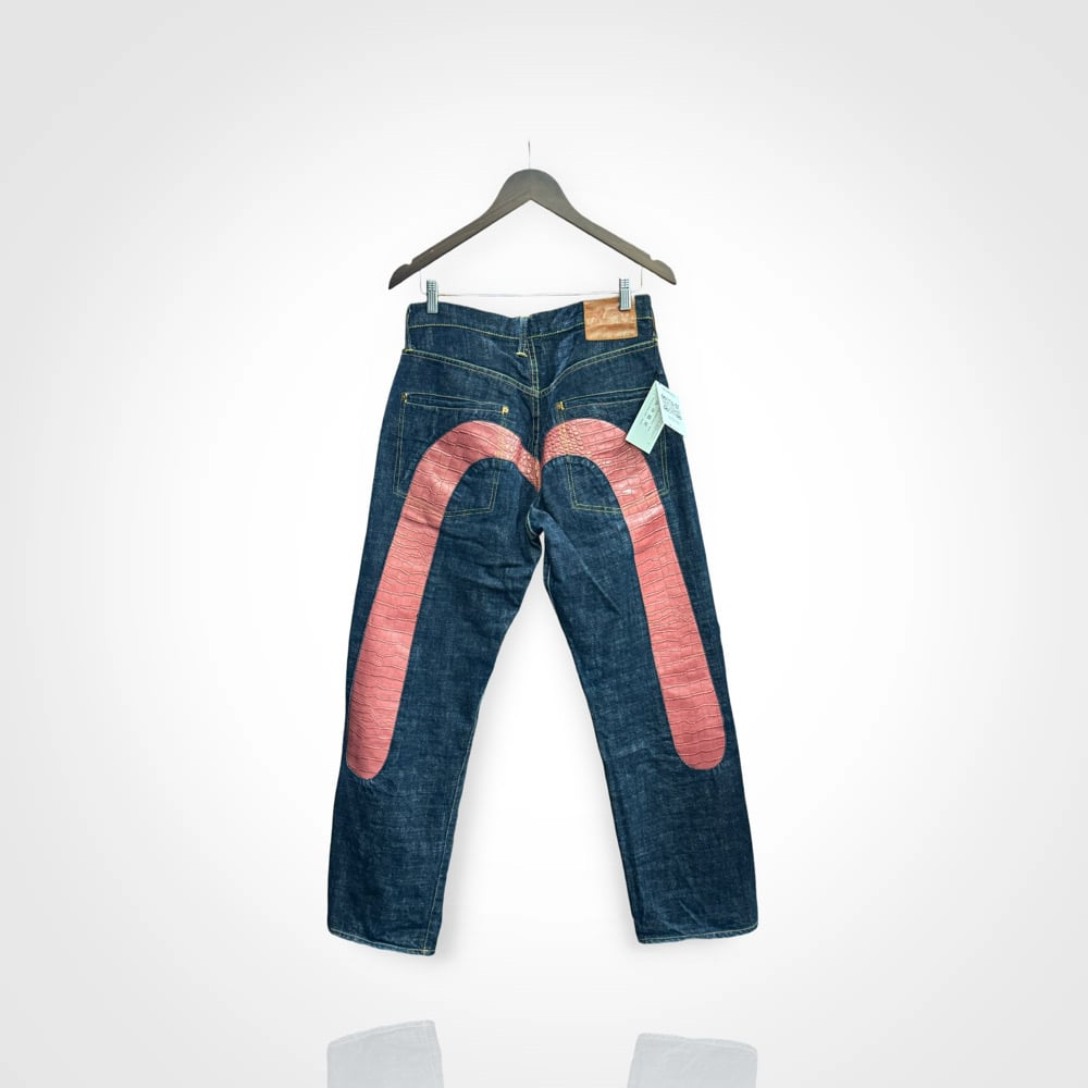 Image of Evisu Diacock Alligator Selvedge Denim