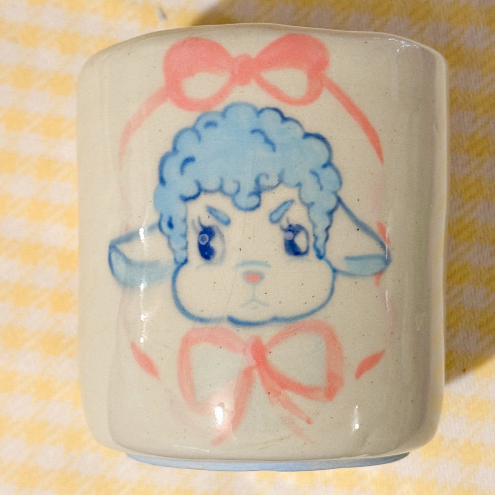 image of blue lamb to-go cup