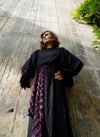 BLACK PLEATED KAFTAN WITH CUFFS