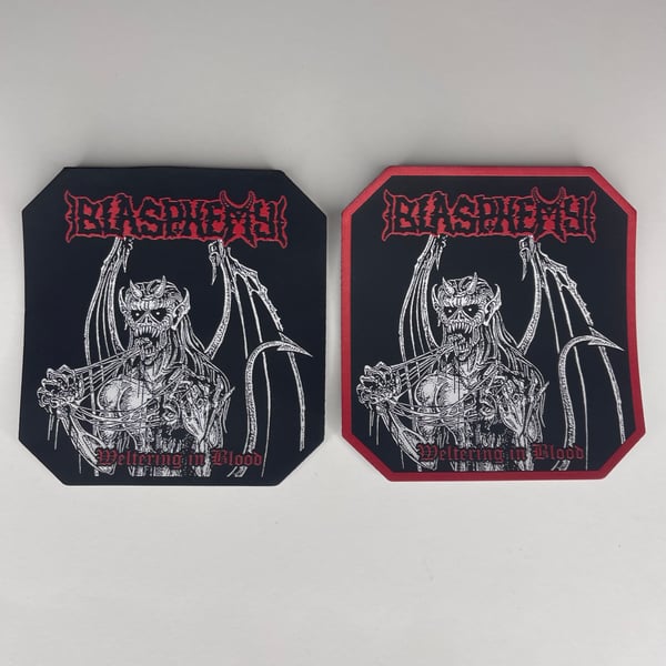 Image of Blasphemy - Weltering In Blood Carved Faux Leather Patch