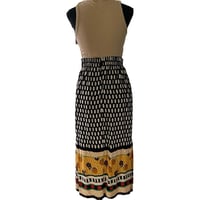Image 2 of Vintage Abstract Sunflower Mixed Pattern Midi Skirt - XL 