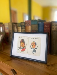 Image 1 of Mr and Mrs, couples cards, from the 'Old Maid' card game c1920s, framed vintage cards