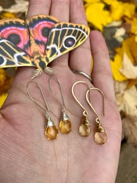 Image 5 of Simple Long Citrine Earrings