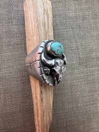 Image 3 of Natural Royston Bison Skull Ring 