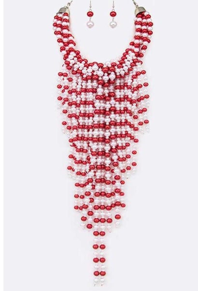 Image of Candy Cane  Pearl Beaded Fringe 