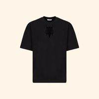 Image 1 of MADAGAR BLACK ON BLACK PUFF PRINT T-SHIRT