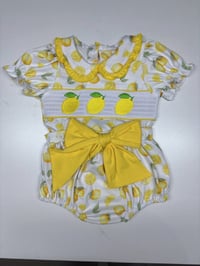 Image 1 of Lemon smocked romper 