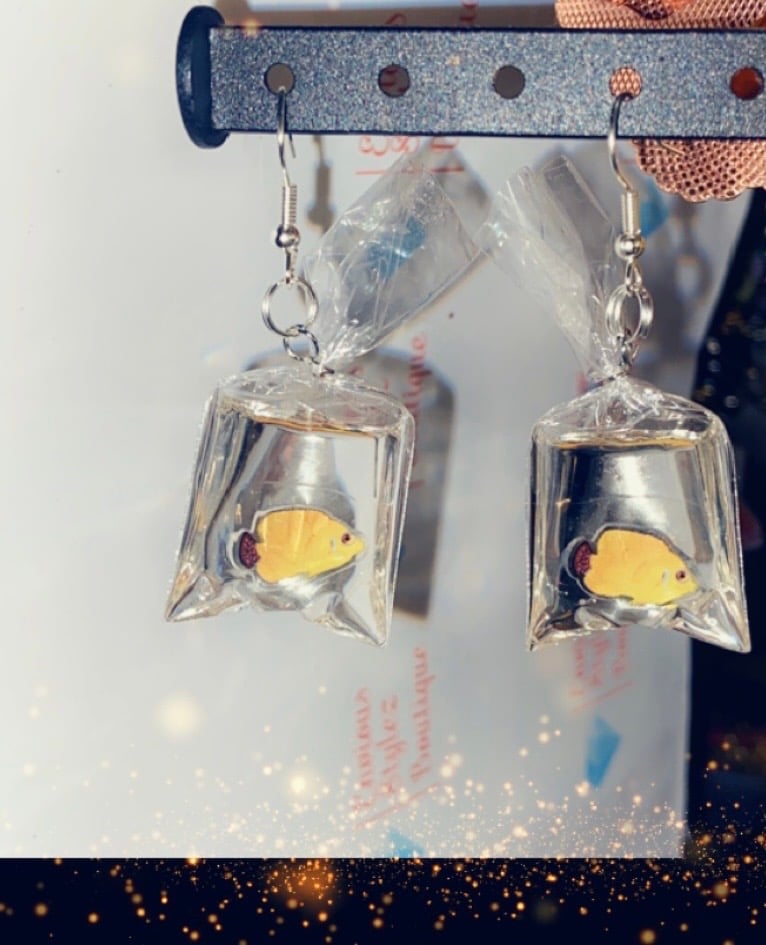 Image of Fish in a bag earrings